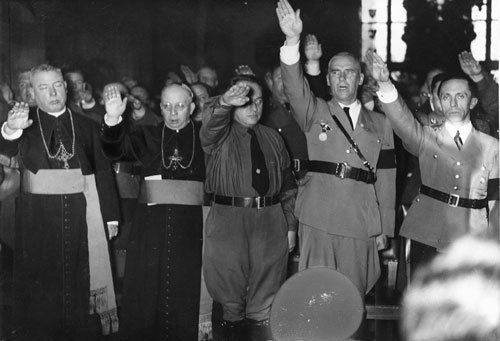 NaziPriestsSaluteHitler 1 - Hitler the Devout Christian