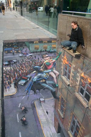 batman 1 - Chalk drawings