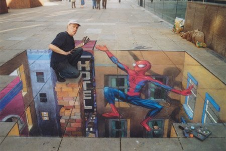 spiderman 1 - Chalk drawings