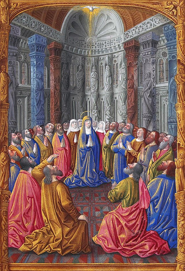 Folio 79r  Pentecostes 1 - The Holy Ghost & Mariolatry