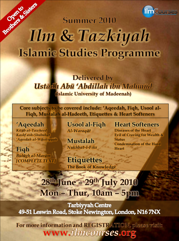 FINAL 1 - * Summer Intensive 'Ilm and Tazkiyah 2010 *