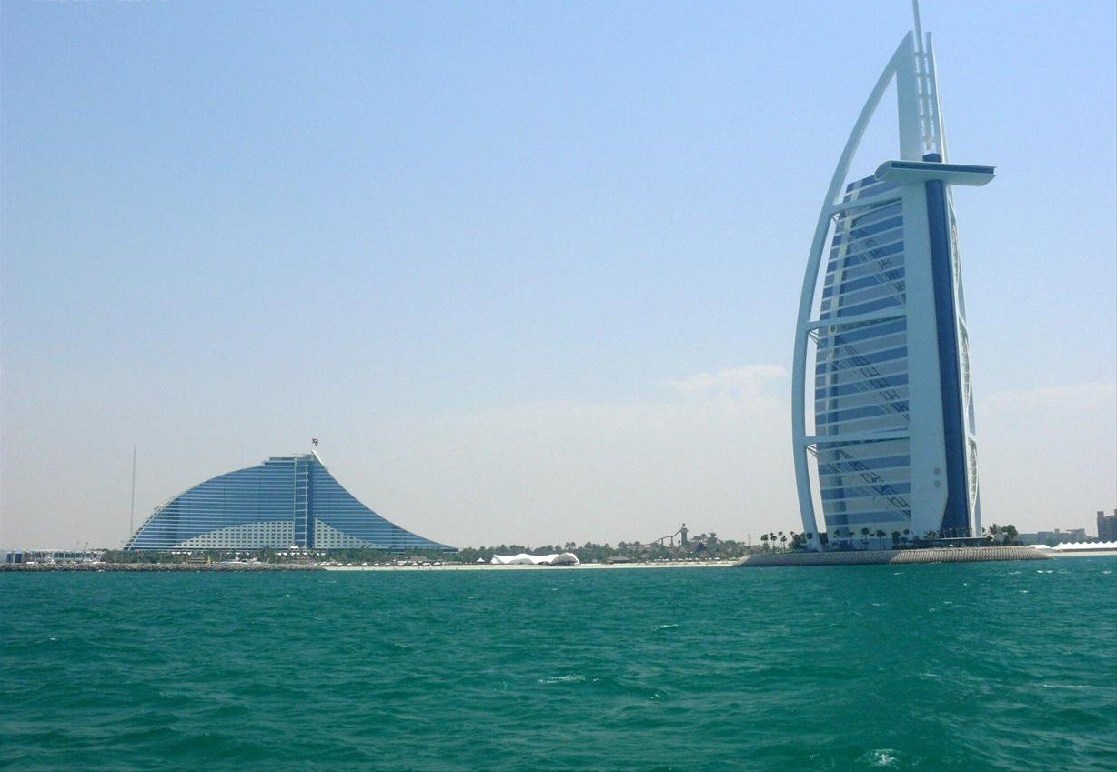 jumeirah beach hotel and burj al arab on 1 - Highest Mosque in Tallest Building