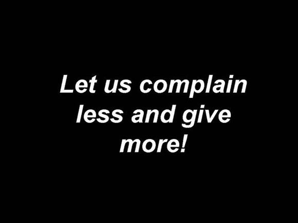 complainlessgivemore 1 - Being Grateful