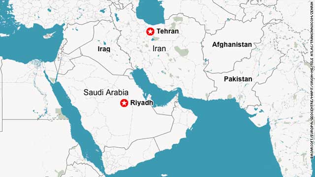 t1larg saudi iran map google 1 - The arrivals