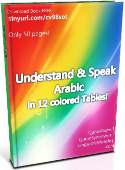understandspeakarabic12coloredtablescove 1 - QuranGEMS.com presents - Understand & Speak Arabic in 12 Colored Tables!