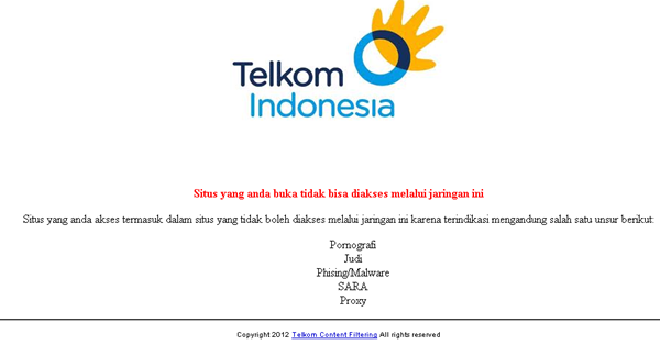 telkomcontenfilter 1 - Egypt: Ban on On-line Porn