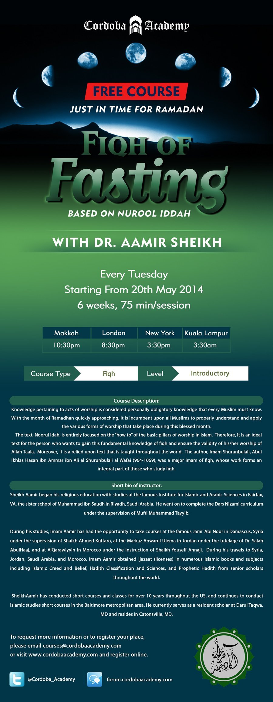 Fiqh of Fasting Flyer 1 - ((( FREE COURSE ))) The Fiqh of Ramadan with Dr Aamir