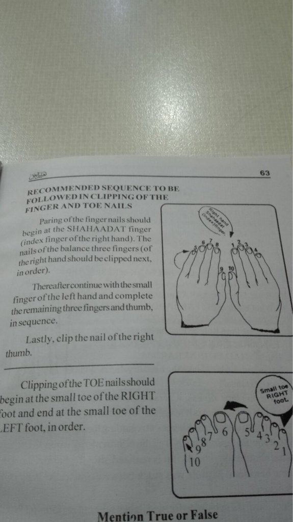 sunnah way to cut nails