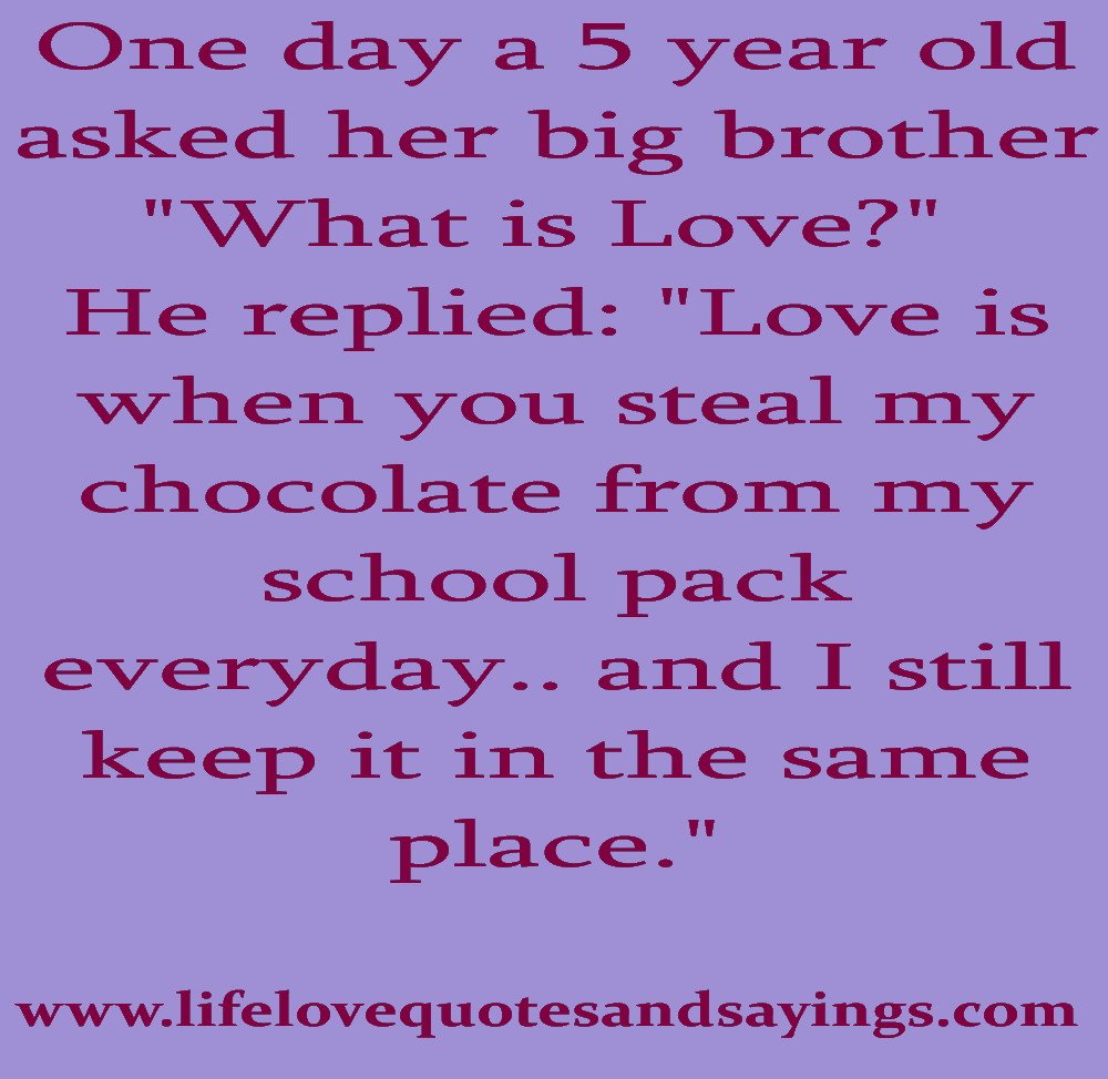 onedaya5yearoldaskedherbigbrotherwhatisl 1 - Beautiful Quotes, Proverbs, Sayings