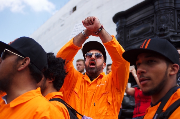 Trump20in20London20MEE 1 - Public prayers and orange jumpsuits: How London's Muslims stood up to Trump