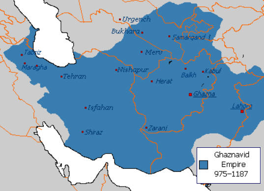 Ghaznavid empire map 1 - Mahmud Ghaznavi, the world's first Sultan