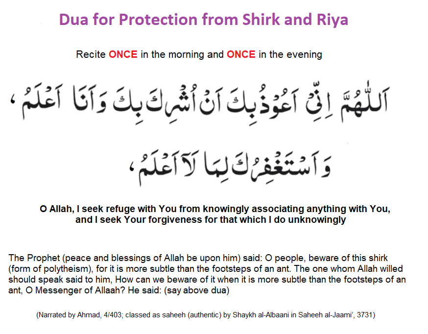 Dua for Protection from Shirk 1 - Im having negative thoughts about waswas