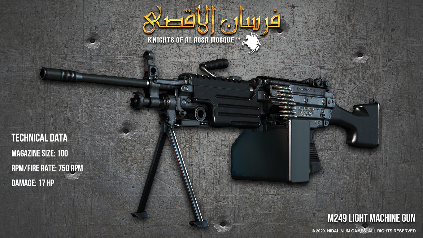 Fursan alAqsa Weapons Showcase M249 1 - I am developing a game about Palestine Resistance