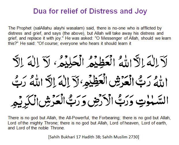 Dua for relief of Distress and Joy 1 - Life problem...